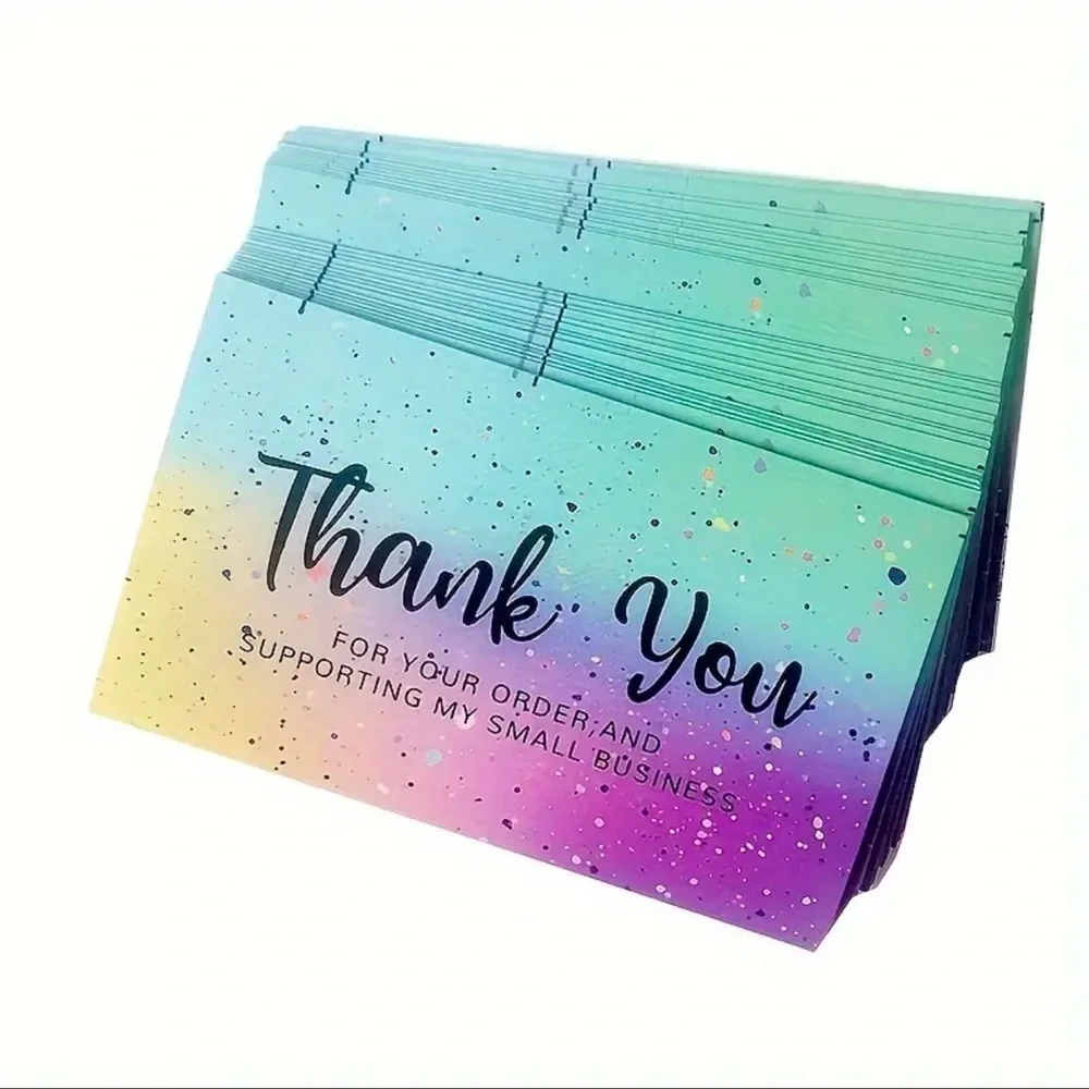 50 piece Rainbow Thank You Business Cards NEW